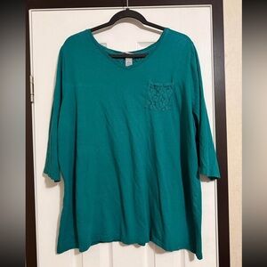 Catherine’s 1X 3/4 Sleeve Blouse
